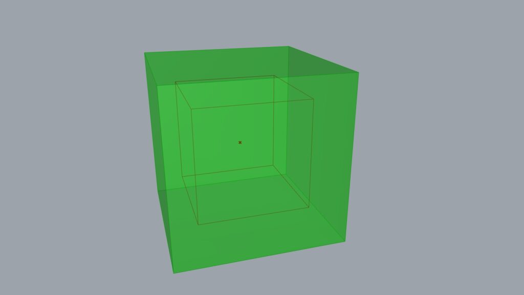 立方体の中心点を基準にスケールを変更