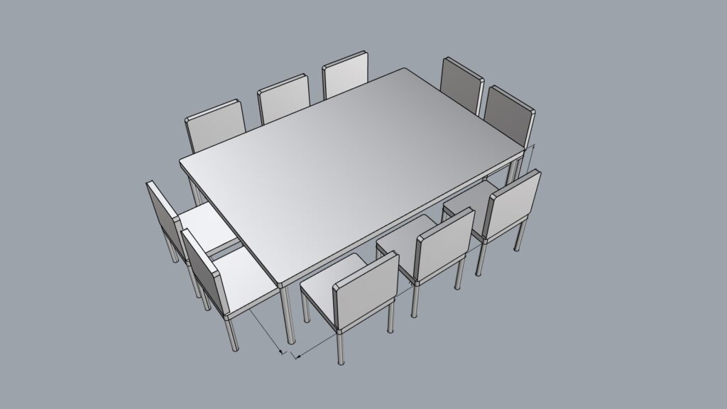 シンプルなテーブル椅子付き2100-1400-700