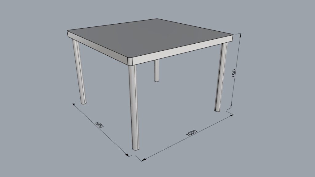 シンプルなテーブル1000-1000-700