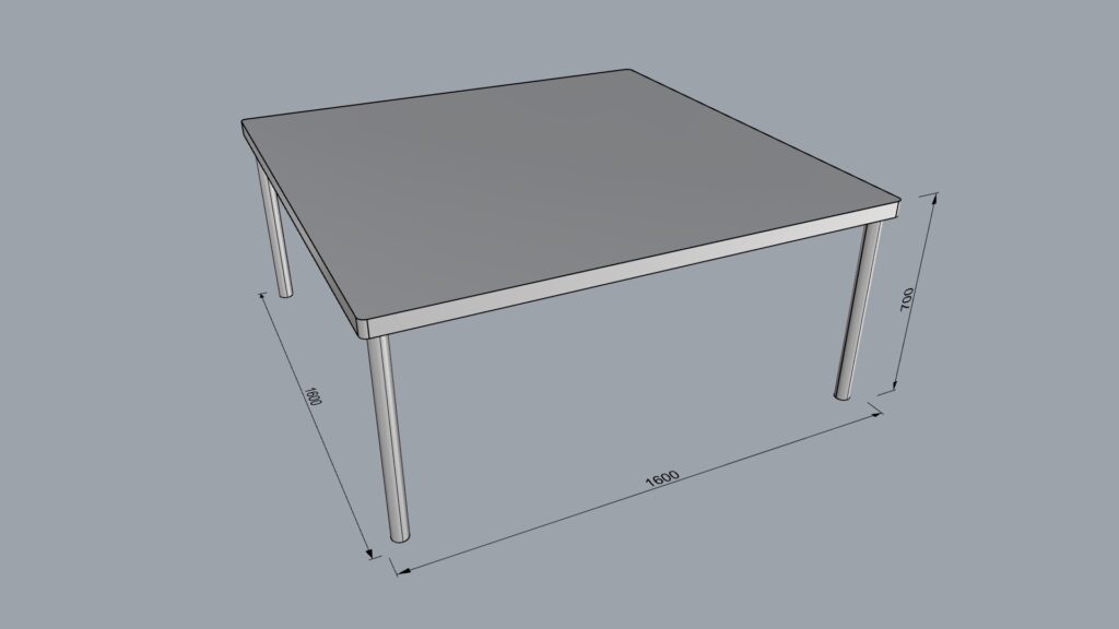 シンプルなテーブル1600-1600-700