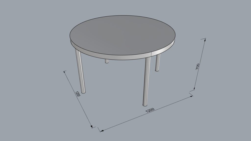 シンプルな円テーブルΦ1200-700