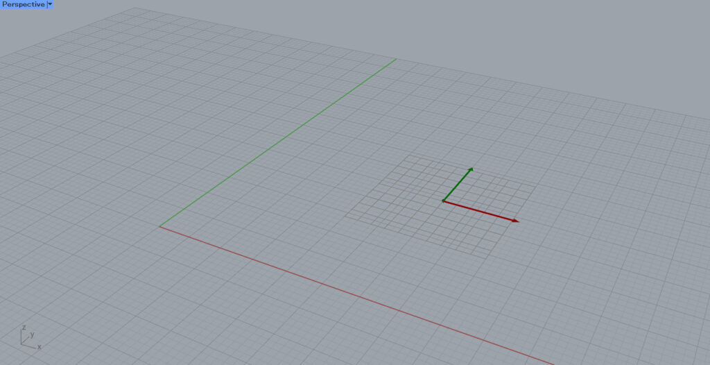 平面を作成したい場所でクリック