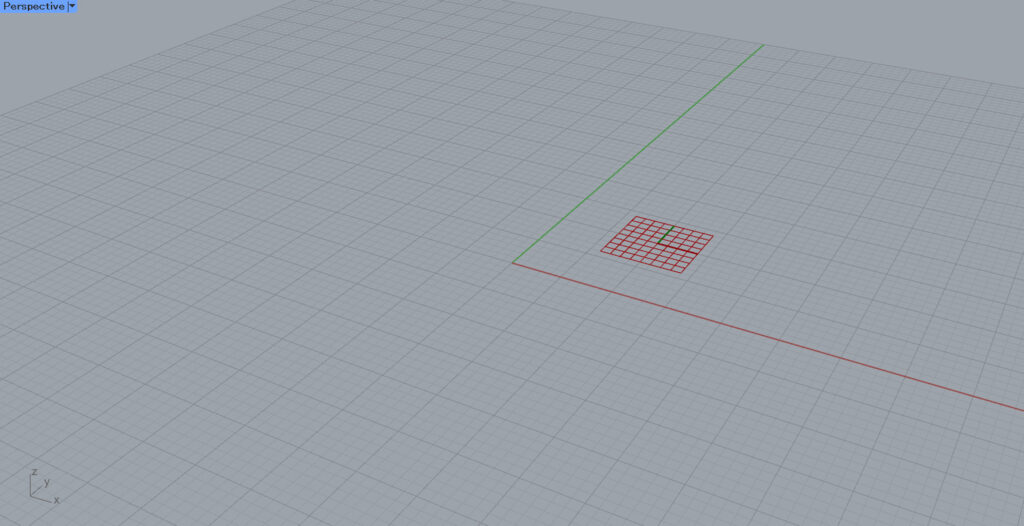 座標10,10,0の位置に作業平面が作成された