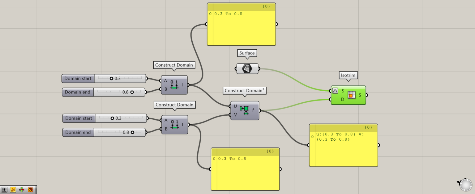 [Grasshopper]ドメイン範囲を作るConstruct Domain²(Dom²)の使い方 - IArchway