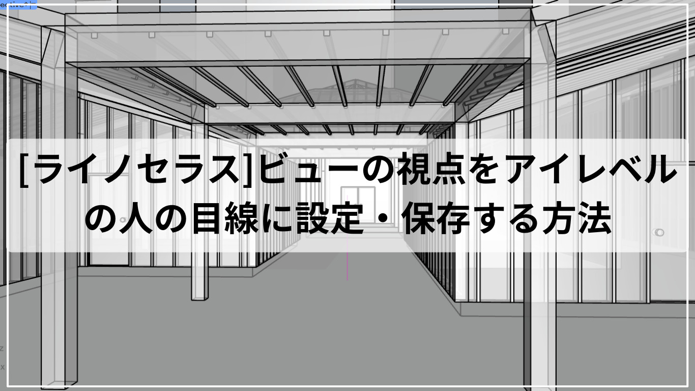 [ライノセラス]ビューの視点をアイレベルの人の目線に設定・保存する方法