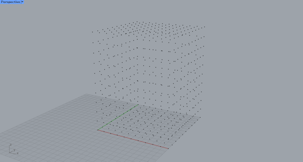 メッシュから点群が作成される