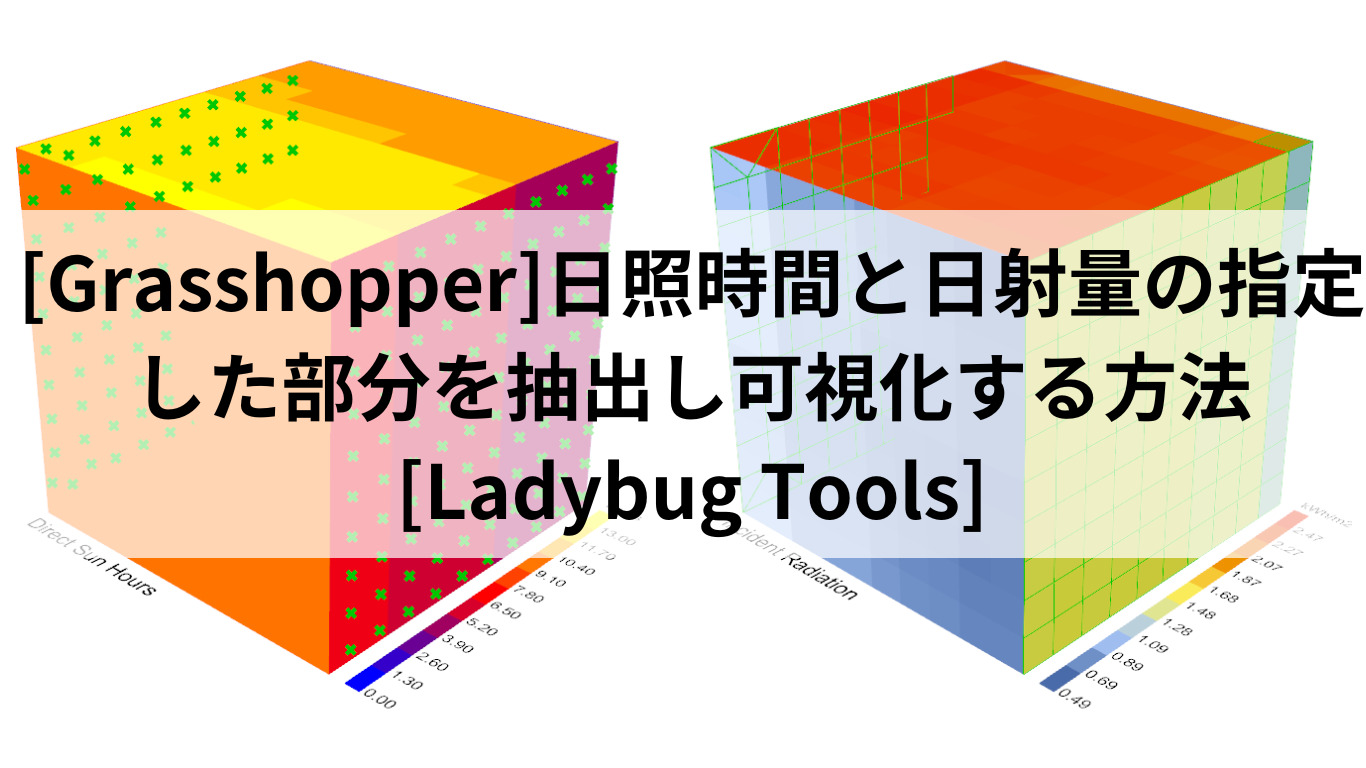 [Grasshopper]日照時間と日射量の指定した部分を抽出し可視化する方法[Ladybug Tools]