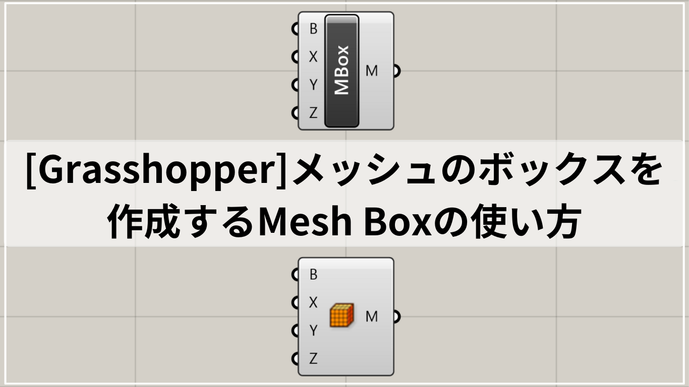 [Grasshopper]メッシュのボックスを作成するMesh Boxの使い方