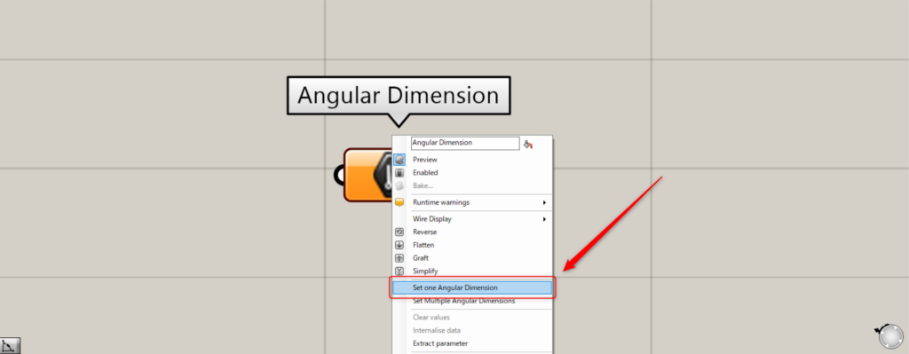 Set one Angular Dimension