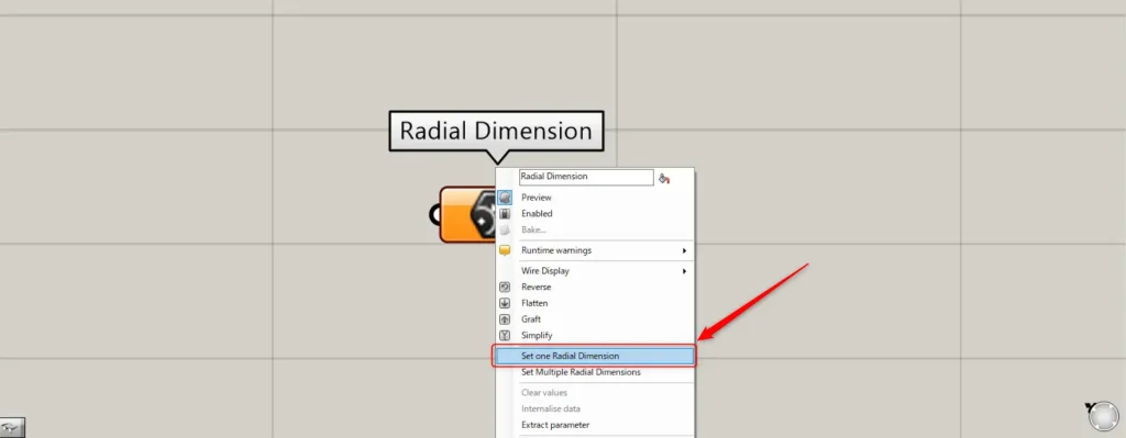 Set one Radial Dimension