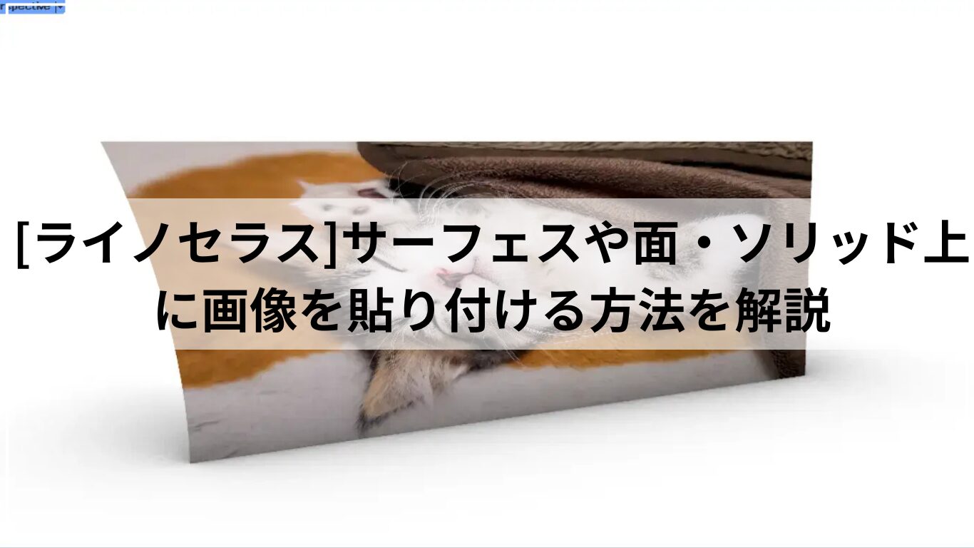 [ライノセラス]サーフェスや面・ソリッド上に画像を貼り付ける方法を解説