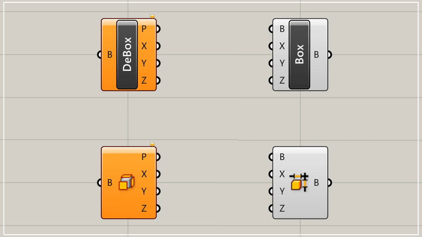 [Grasshopper]ボックスの範囲を取得・作成するDeconstruct BoxとDomain Boxの使い方