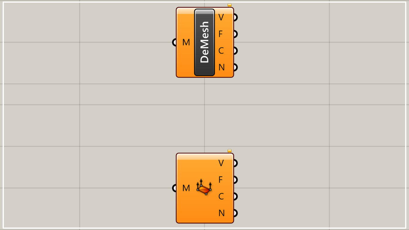 [Grasshopper] How to use Deconstruct Mesh to extract points, faces, colors, and vectors of a mesh