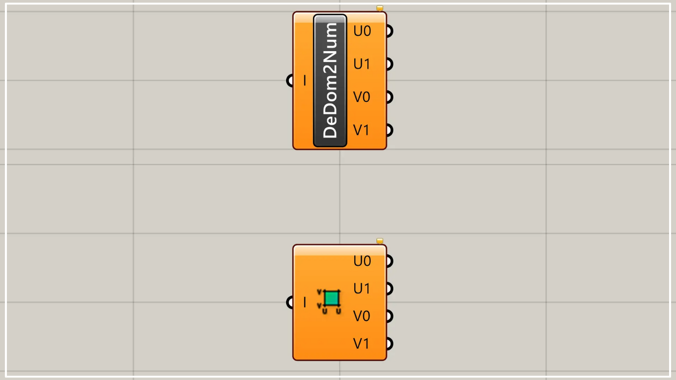 [Grasshopper] How to use Deconstruct Domain² (DeDom2Num) to break down domain ranges