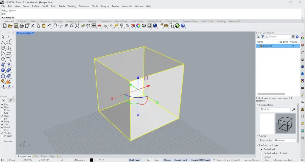 it was converted into a block instance object