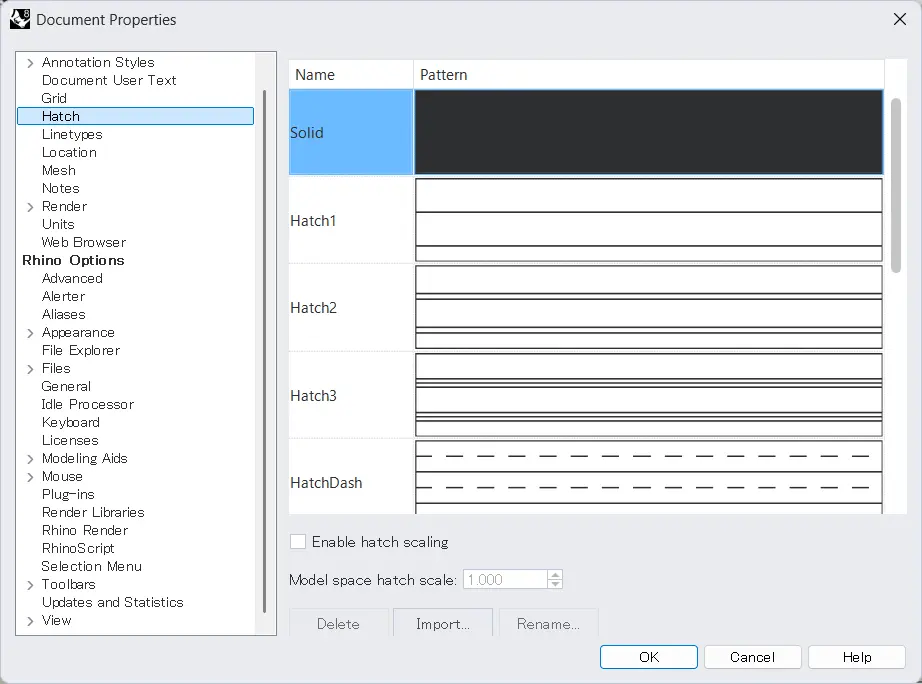 Rhino document properties