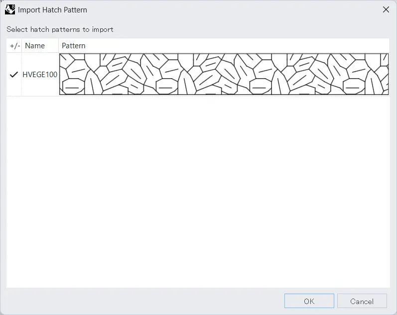 try importing a new hatching