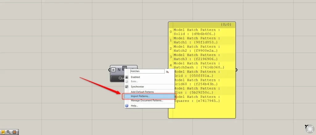 import new hatching data from Grasshopper
