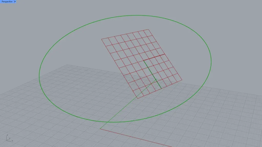 作業平面上に楕円を作成